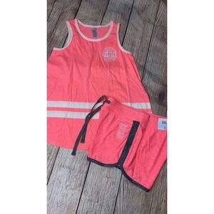 Justice 8 Pink Tank Outfit Shorts Summer Set NEW